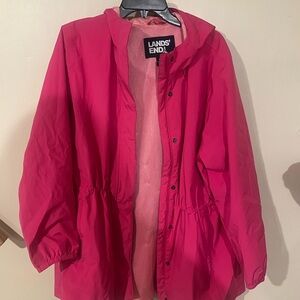 Lands' End Pink Hooded Windbreaker